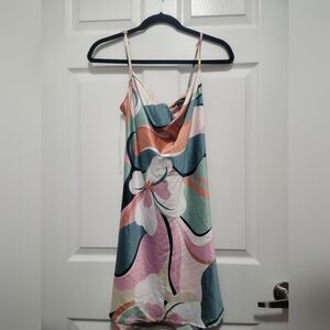 Speechless Asymmetrical Pink and Blue Mini Dress